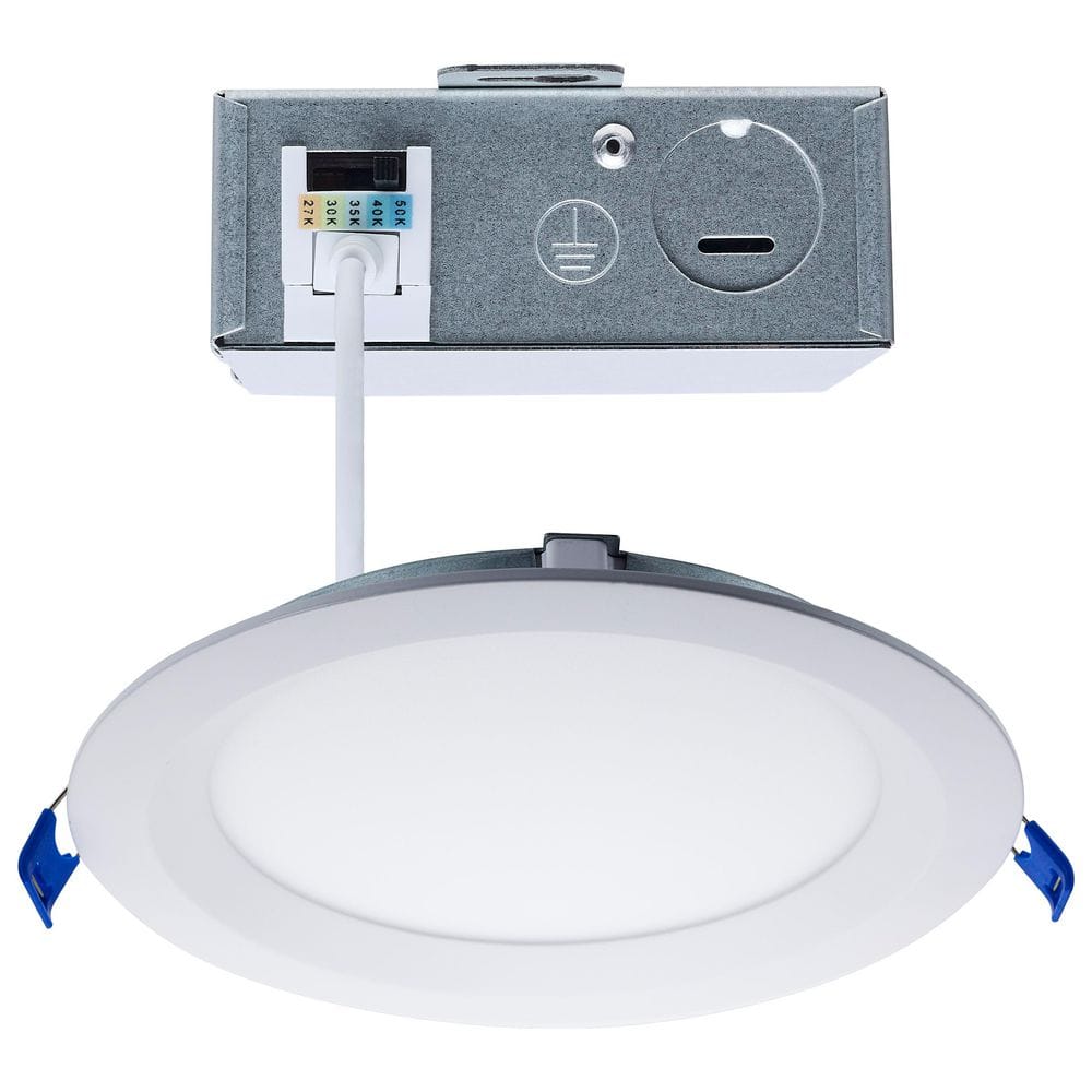 6 in. Adjustable CCT Canless New Construction IC Rated Dimmable Indoor Round Integrated LED Recessed Light Trim price history on PriceWatchPro