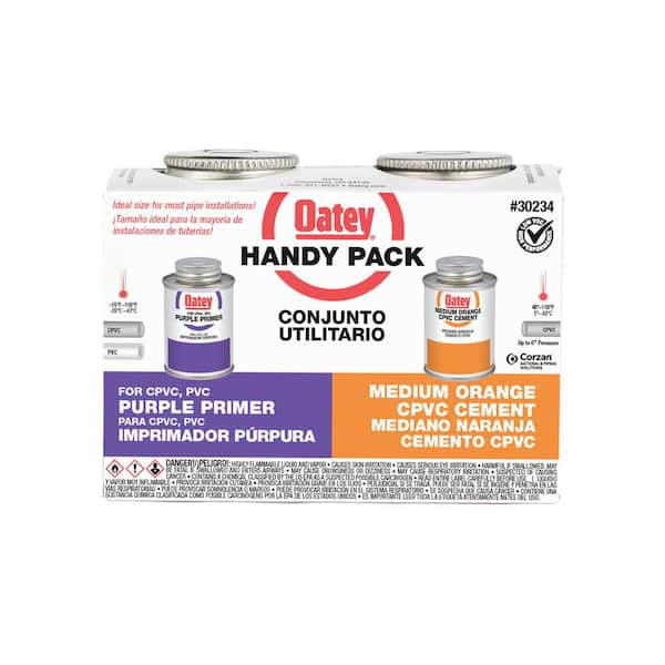 Oatey 4 oz. Purple CPVC and PVC Primer and Medium Orange CPVC Cement Combo Pack