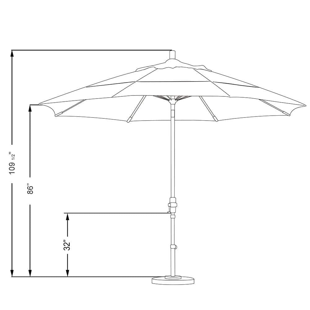 11 ft. Black Aluminum and Fiberglass Market Patio Umbrella