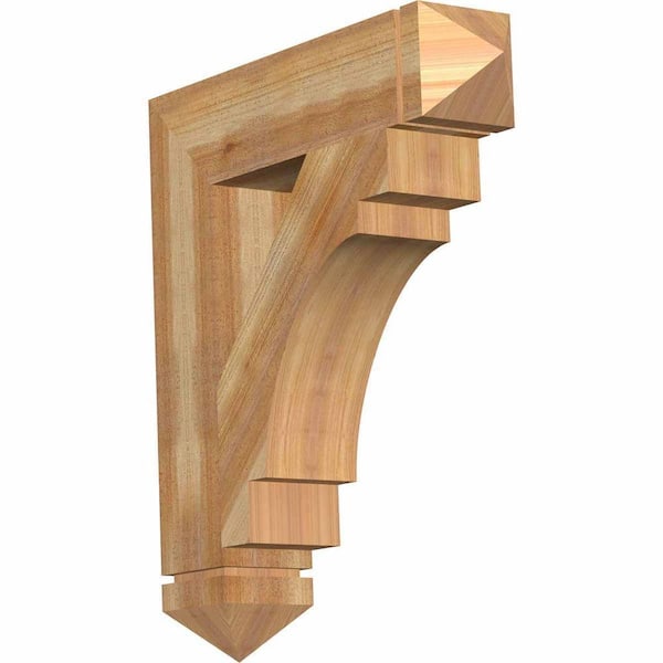 Ekena Millwork 6 in. x 32 in. x 28 in. Western Red Cedar Merced Arts and Crafts Rough Sawn