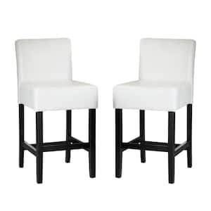 Lopez 26 in. Ivory Counter Stools (Set of 2)