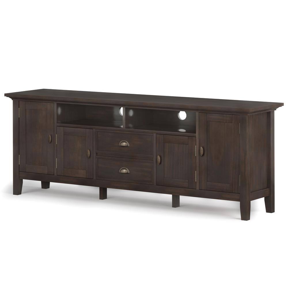 Redmond Transitional Solid Wood 72" TV Stand in Brunette Brown