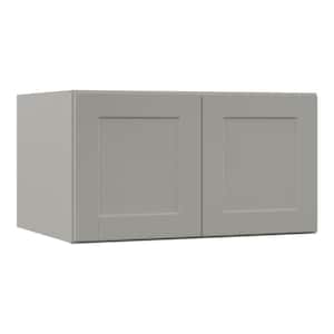 Shaker 36 in. W x 24 in. D x 18 in. H Assembled Deep Wall Bridge Kitchen Cabinet in Dove Gray without Shelf