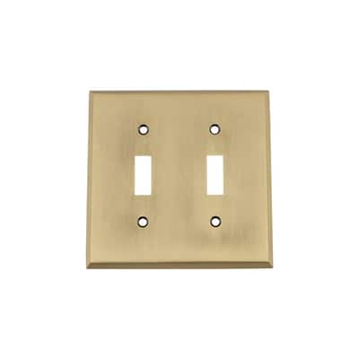 Brass 2-Gang Toggle Wall Plate (1-Pack)
