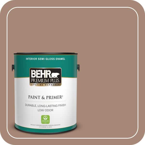 BEHR PREMIUM PLUS 1 gal. #PPU3-14 Tribal Pottery Semi-Gloss Enamel Low Odor Interior Paint & Primer