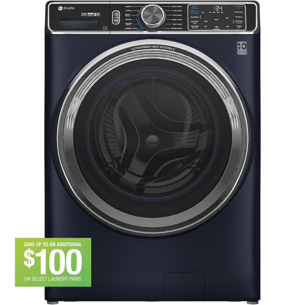 GE Profile 5.3 cu. ft. Smart Front Load Washer in Sapphire Blue w