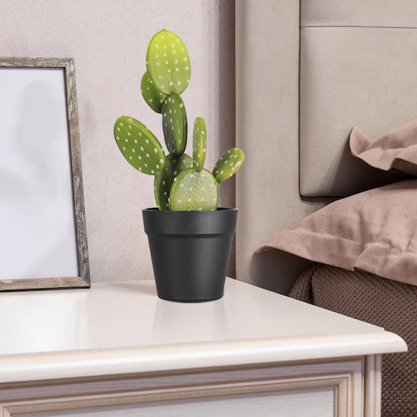 Oumilen 17 in. Green Small Artificial Potted Cactus for Home Garden Office Decor