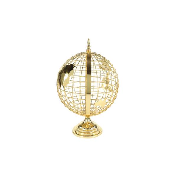 Litton Lane 24 in. Gold Stainless Steel Glam Decorative Globe