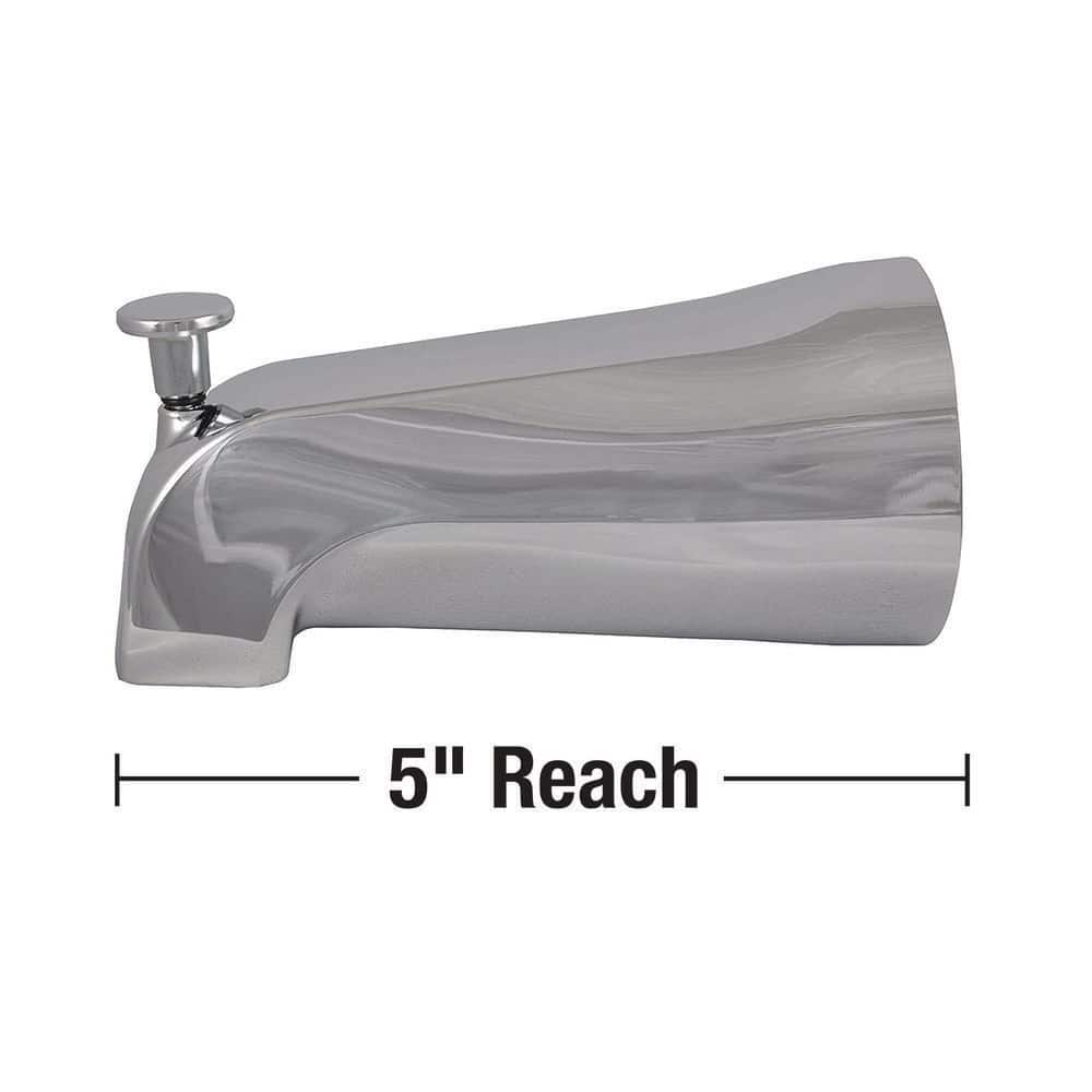 Universal Chrome Tub Spout with Pull Up Diverter