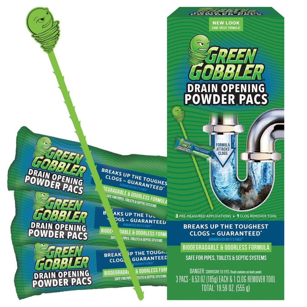 Green Gobbler Powder Plunger Toilet Bowl Clog Remover - 2 Pack