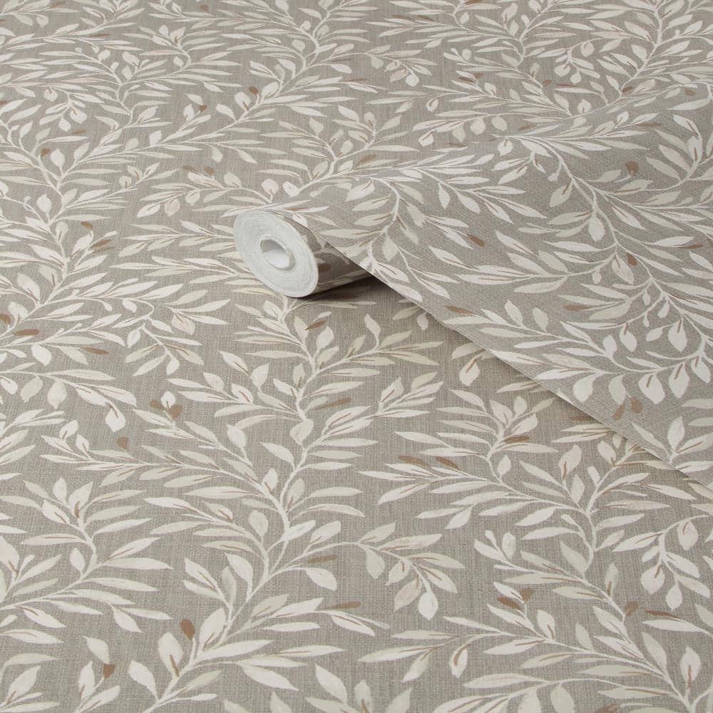 Neutral Leaf Pattern Removable Wallpaper, 20.5" x 396"