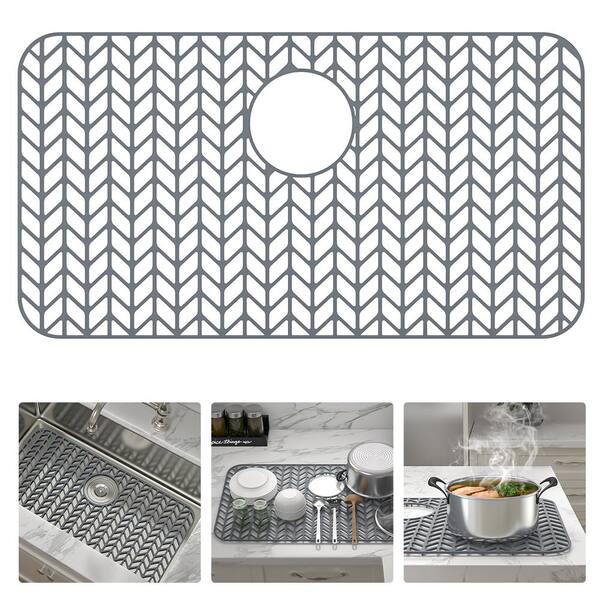 Brovy Silicone Sink Mat For Kitchen - Non-Slip, Heat Resistant, Foldable Sink Protector Liner, Grey, 22.6x17.6 Inches - View #6
