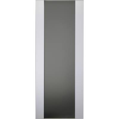36 in. x 80 in. Smart Pro H3G Polar White Solid Core Wood 1-Lite Frosted Glass Interior Door Slab No Bore
