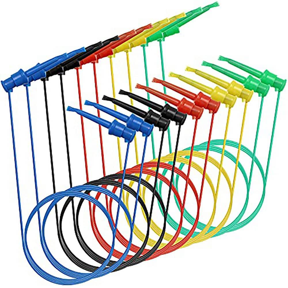 10-Piece Series 23.2 in. Silicone Flexible Electrical Test Lead Hook Clip Set 20 AWG Multicolor Wire Cable price history on PriceWatchPro