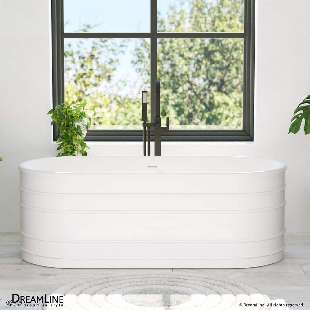Infinity Z 67" White Acrylic Freestanding Soaking Bathtub