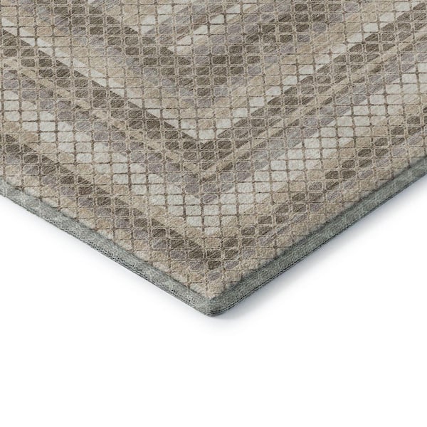 Mayfield Premium Machine Washable Abstract AMF2011 Taupe 5 ft. x 7 ft. 6 in. Area Rug