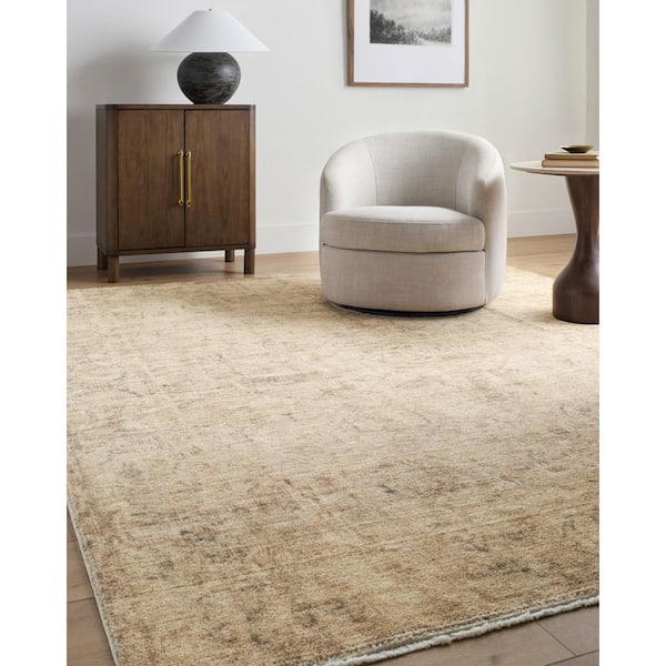 Galey Alix x Livabliss Fetscher I Vintage Medallion Area Rug, 6'7 in. x 9'6 in. (7' x 10'), Light Beige