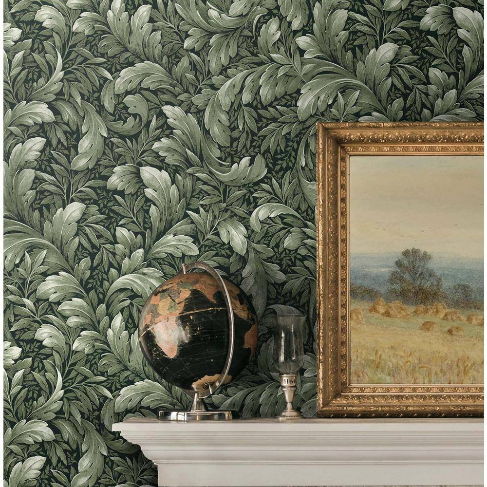 Forest Green Vinyl Peel and Stick Wallpaper Roll