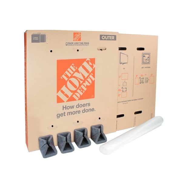 The Home Depot Heavy-Duty Medium and Heavy-Duty Large Adjustable TV and Picture Moving Box Combo Pack