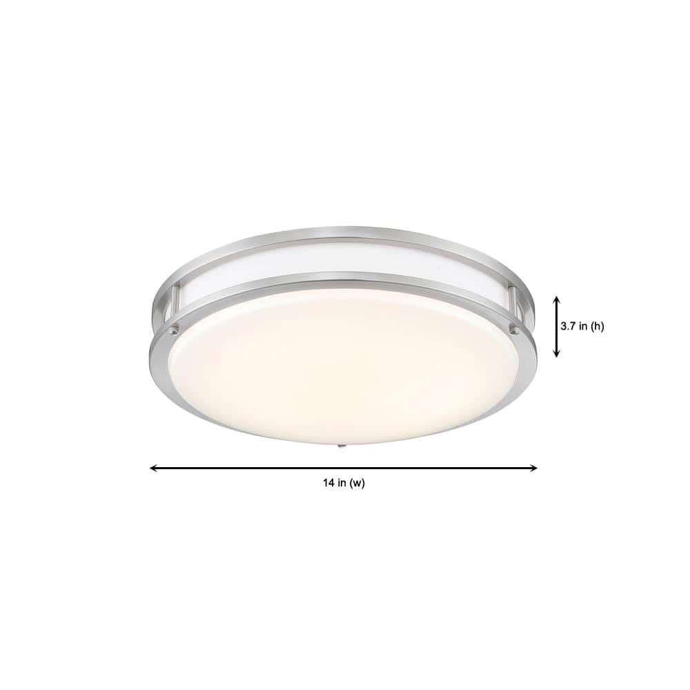 Brushed Nickel Dual-Ring LED Smart Ceiling Light with Color Control