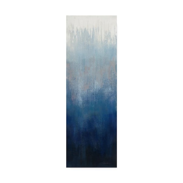 Trademark Fine Art 16 in. x 47 in. Silver Wave I by Silvia Vassileva Floater Frame Abstract Wall Art