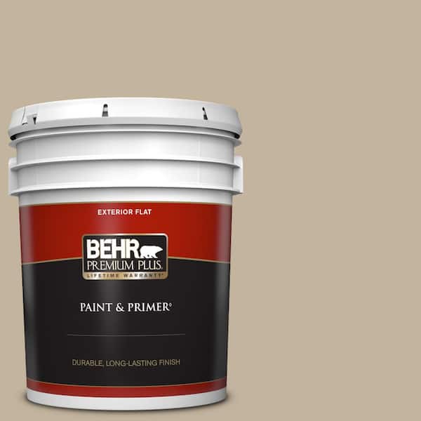BEHR PREMIUM PLUS 5 gal. #BNC-03 Essential Brown Flat Exterior Paint & Primer