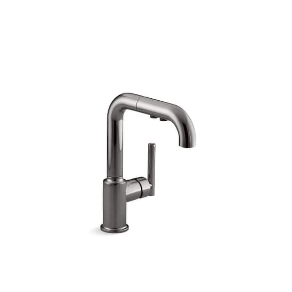 KOHLER Purist Single-Handle Pull Down Sprayer Kitchen Faucet in Vibrant Titanium