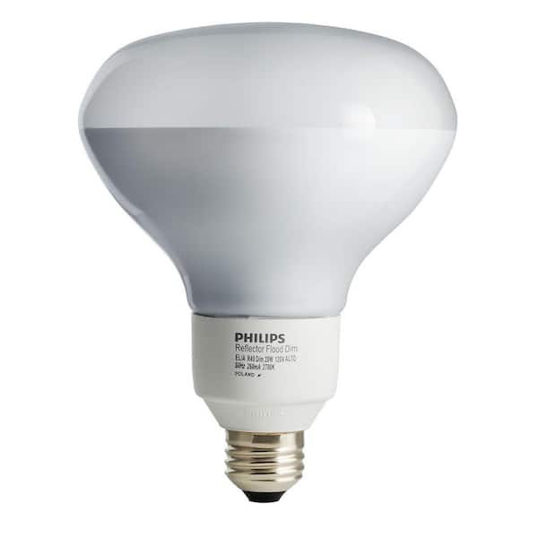 bank lied compressie Philips 85-Watt Equivalent R40 Dimmable CFL Flood Light Bulb Soft White  (2700K) (E*) 420000 - The Home Depot