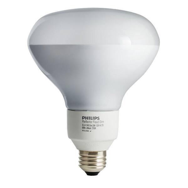 Philips 75-Watt Equivalent Soft White 2700K R40 Dimmable CFL Flood ...