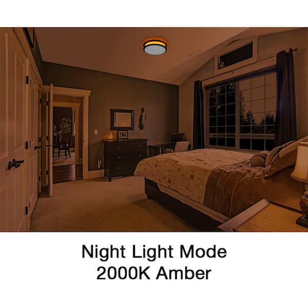 Commercial Electric 15 in. Matte Black Orbit LED Flush Mount