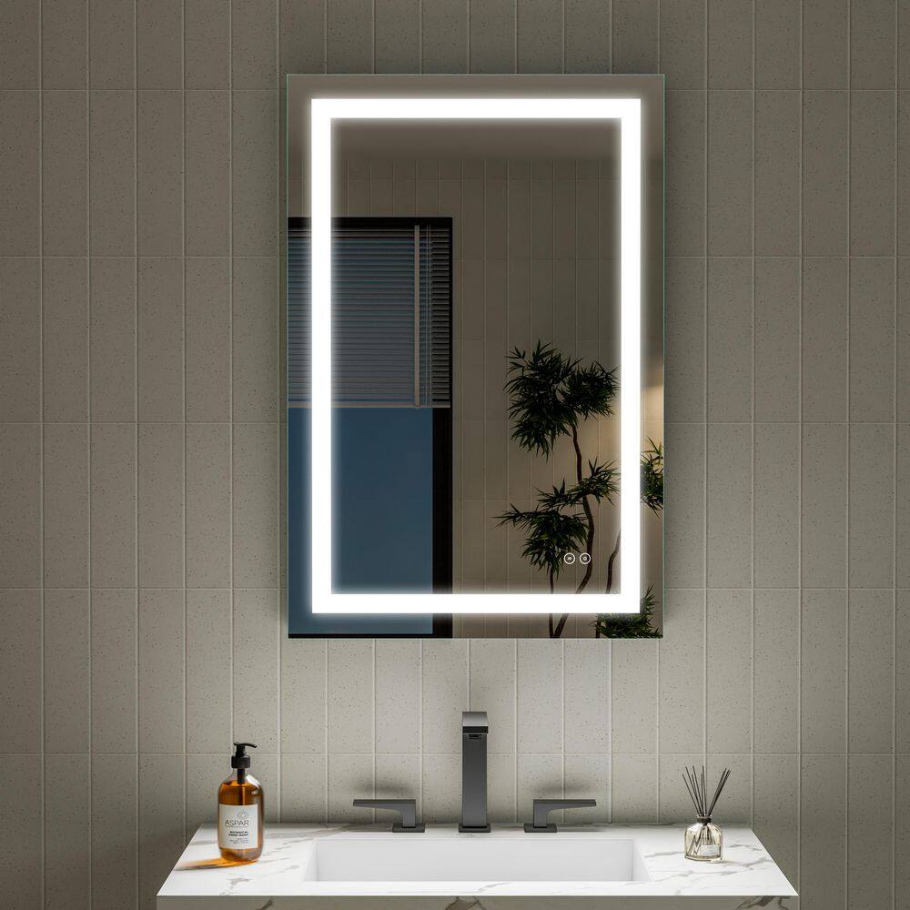 24 in. W x 36 in. H Rectangular Frameless Wall LED Bathroom Vanity Mirror in Aluminum, Anti-Fog, Dimmable price history on PriceWatchPro