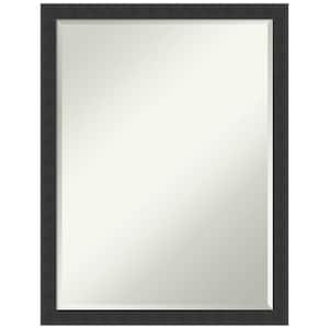 Mezzanotte Black 20 in. x 26 in. Petite Bevel Modern Rectangle Wood Framed Wall Mirror in Black