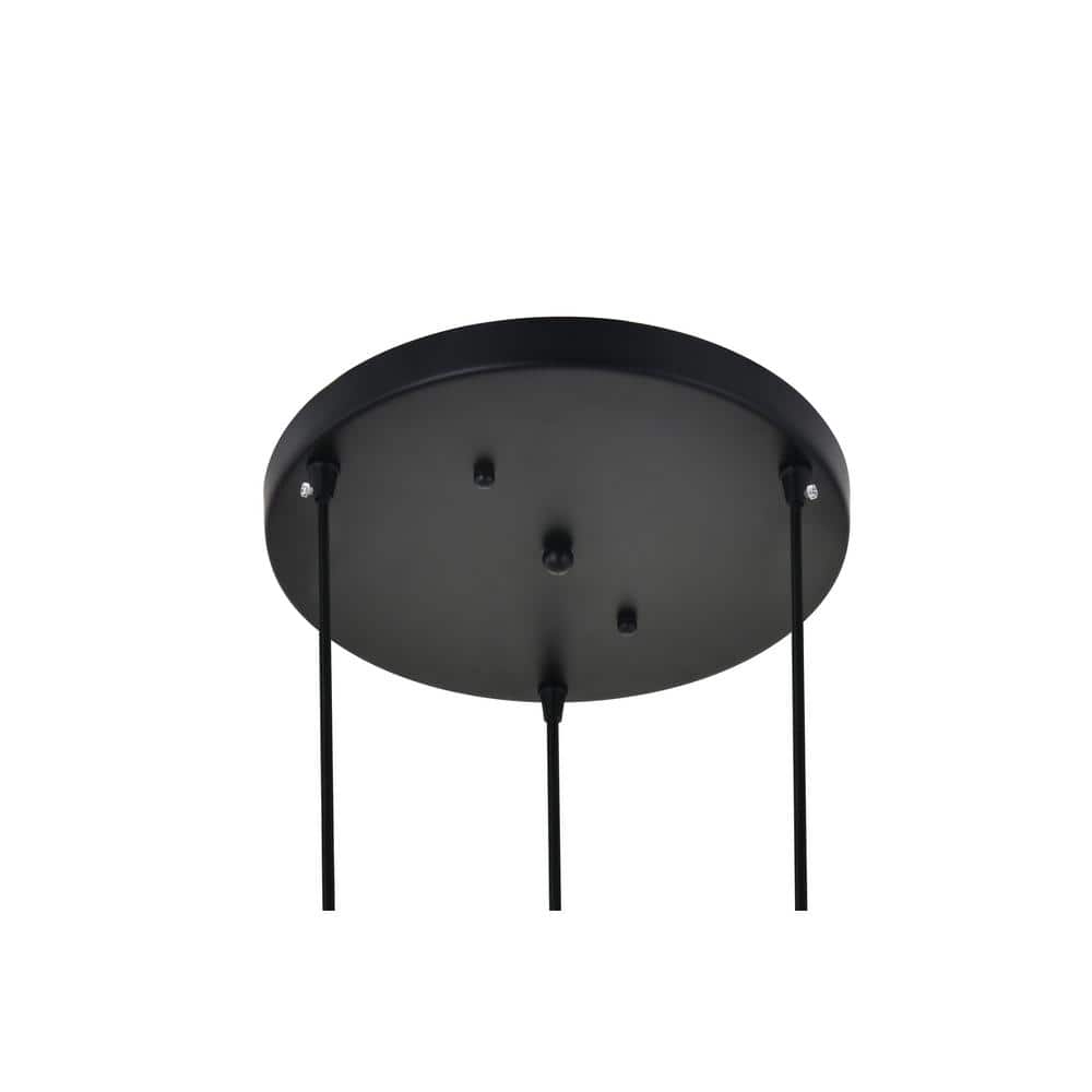 Mid-Century Modern Waltz 3-Light Black and White Pendant