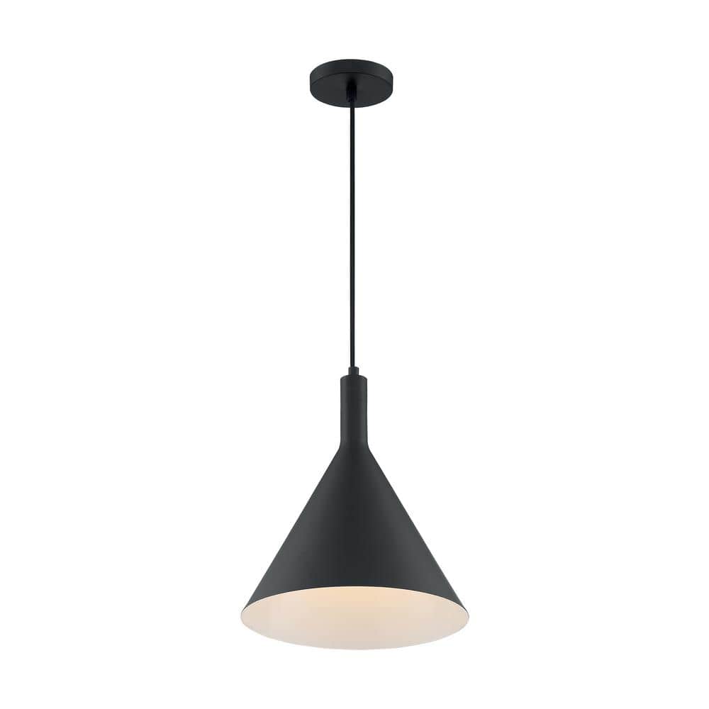 Matte Black Modern Funnel-Shaped LED Pendant Light