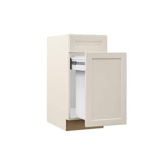 Designer Series Melvern 15 in. W x 24 in. D x 34.5 in. H Assembled Shaker Single Trash Can Kitchen Cabinet in Cloud