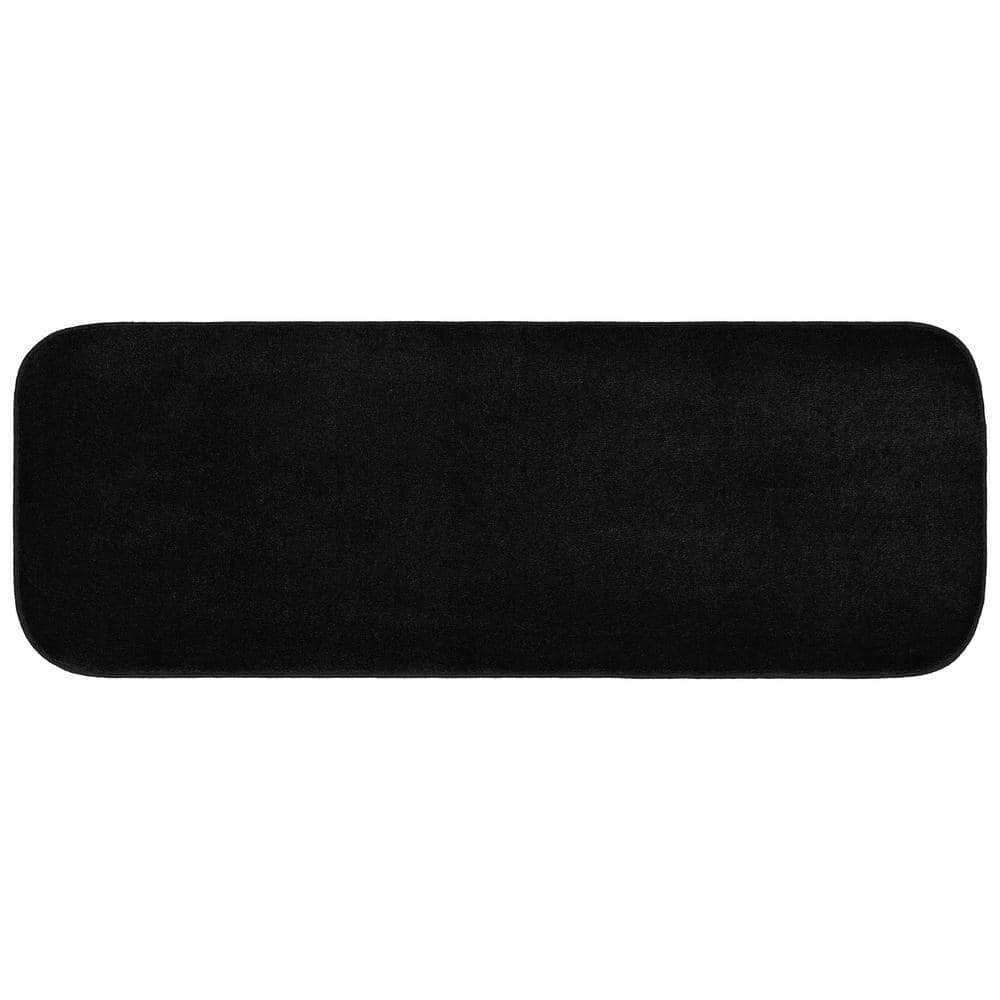 Garland Rug Gramercy 22 in. x 60 in. Black Plush Bath Rug
