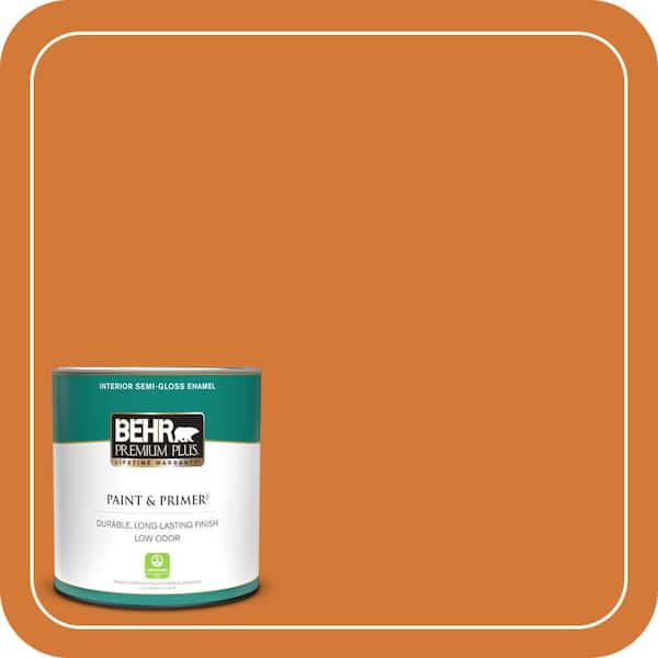 BEHR PREMIUM PLUS 1 qt. #T17-19 Fired Up Semi-Gloss Enamel Low Odor Interior Paint & Primer