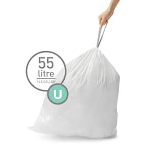 55 Liter Code U Custom-Fit Kitchen Drawstring Trash Bag Liners (60 Ct. Dispenser Pack)