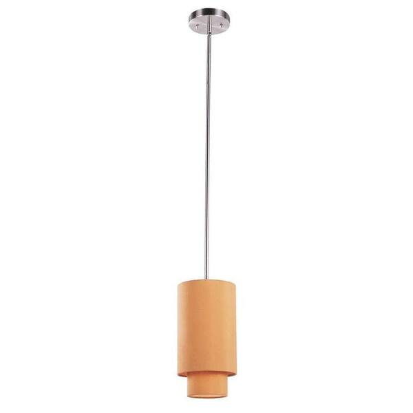 Bel Air Lighting Cabernet Collection 1-Light Brushed Nickel Pendant with Mustard Shade