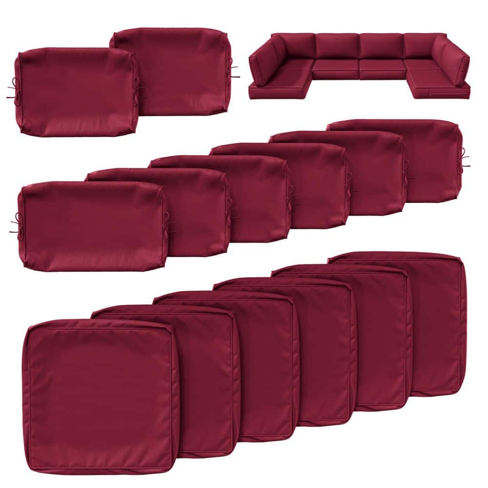 14-Piece 25.5 in. Outdoor Cushion Covers Burgundy price history on PriceWatchPro