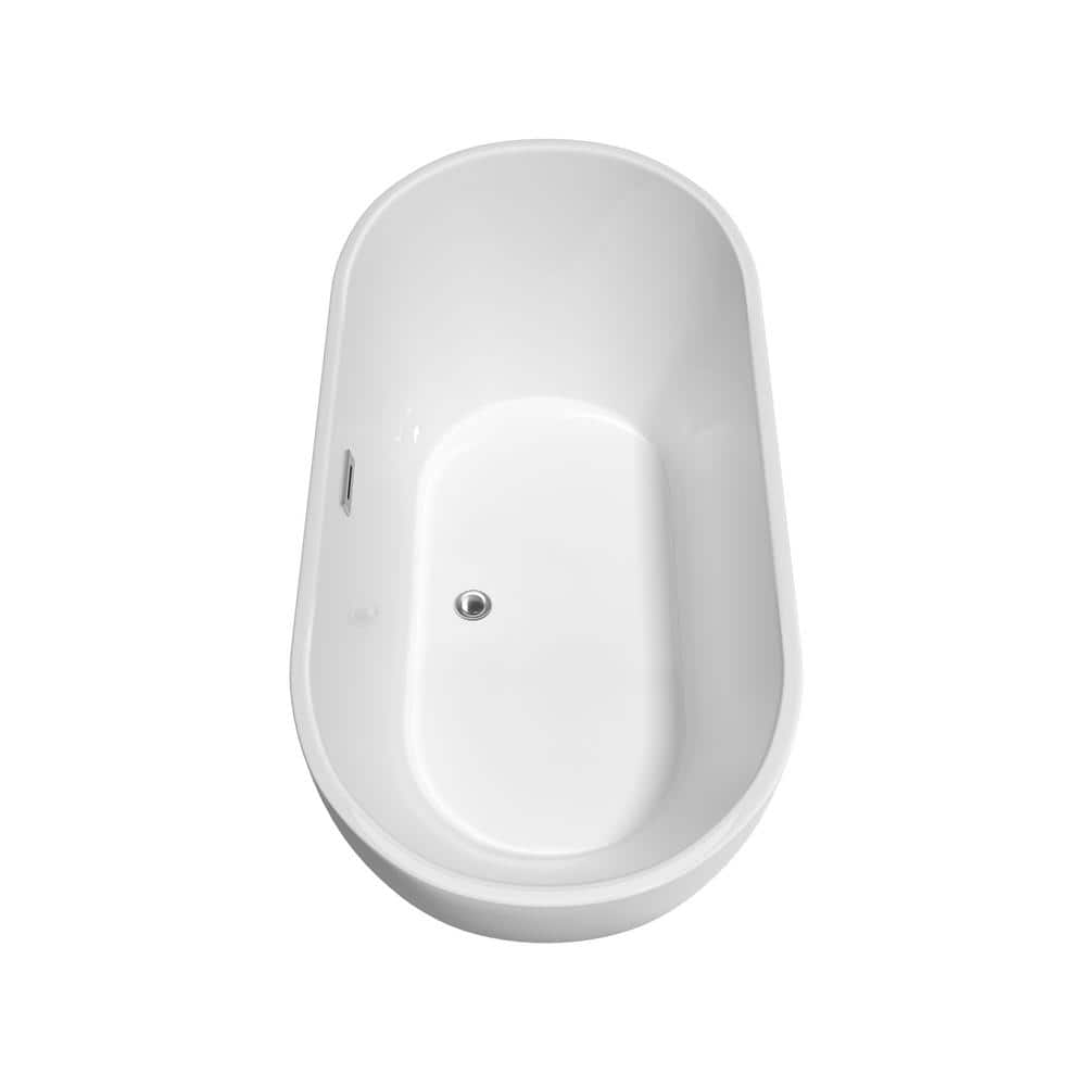Brooklyn 60'' White Acrylic Freestanding Soaking Bathtub