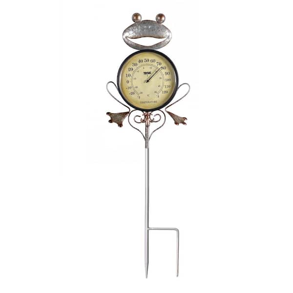 Frog Outdoor Thermometer Garden Stake and Backyard Decor