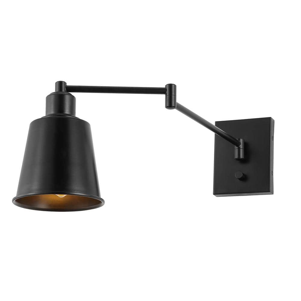 Cary 5.75" Black Iron Swing Arm LED Wall Sconce
