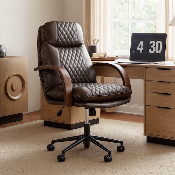 Spruce & Spring Hilo Faux Leather Swivel Ergonomic Office Task