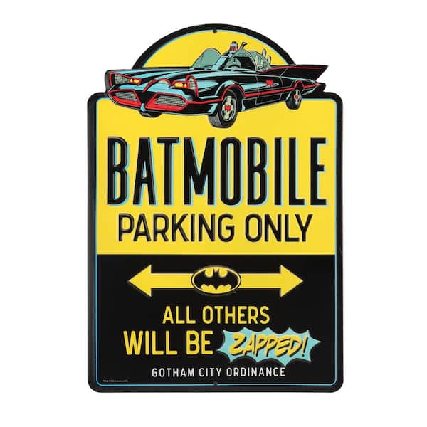 Open Road Brands Batmobile Parking Embossed Tin Sign