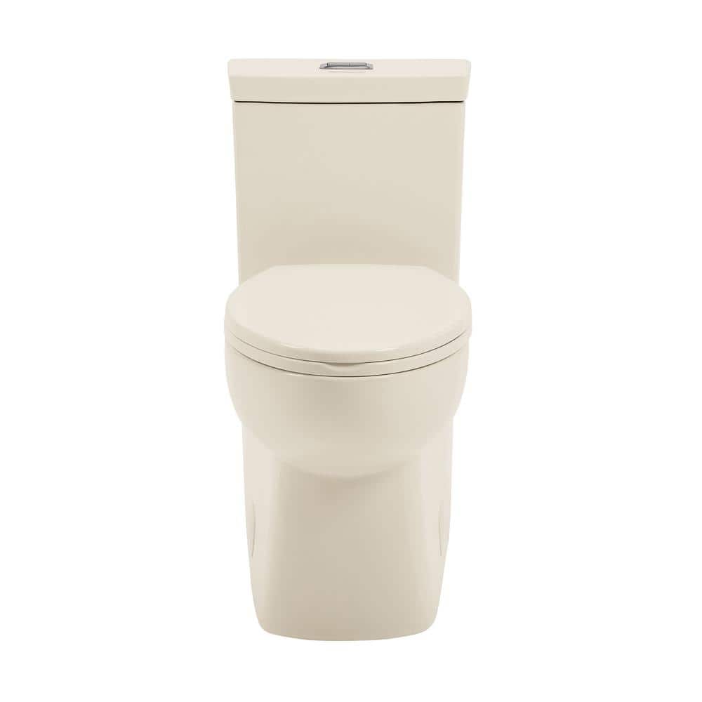 Bisque Elongated Dual Flush One-Piece Toilet