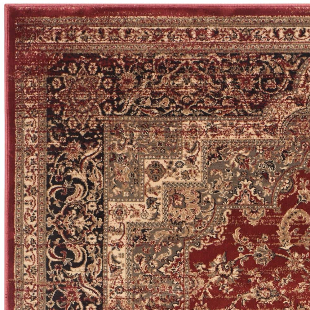 Elysian Rust Black Hand-Knotted Wool Blend 47" Round Rug