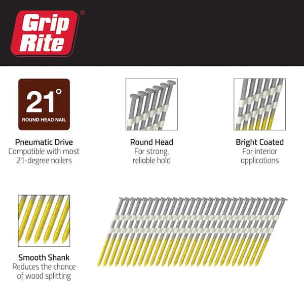 Grip-Rite GC134, 1-3/4" Grip Cap - Plastic Roofing Nails, 2000 Count, High Holding Power For Roofing Materials - View #2