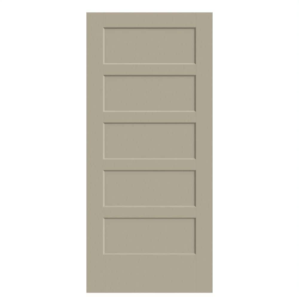 36 in. x 80 in. 5-Panel Bayshore Single Bore Hollow Core Smoked Tan Molded Composite Interior Door Slab price history on PriceWatchPro