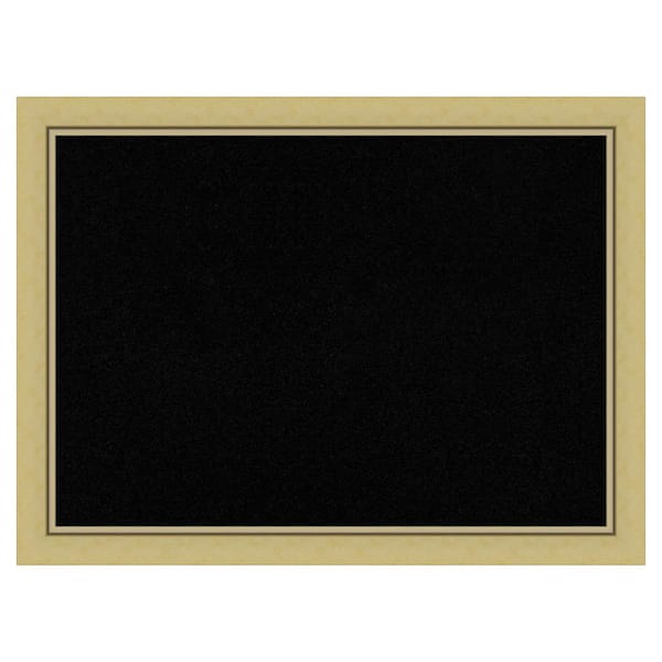 Amanti Art Landon Gold Narrow Framed Black Corkboard 31 in. x 23 in. Bulletine Board Memo Board